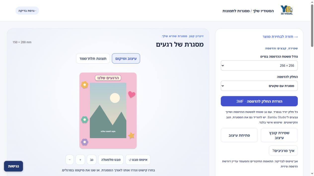 מסגרת ורודה עם פרחים והקדשה
